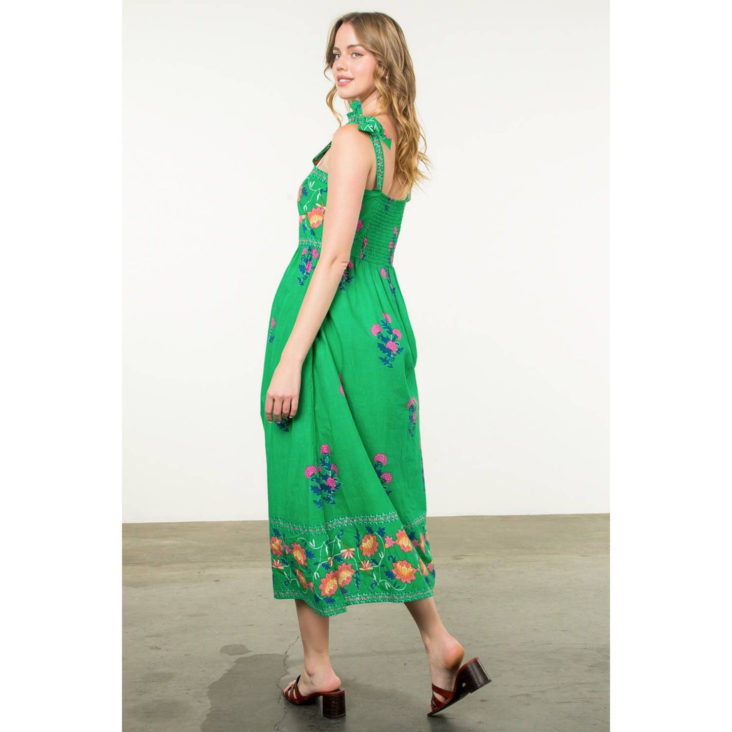 Tie Strap Flower Print Dress