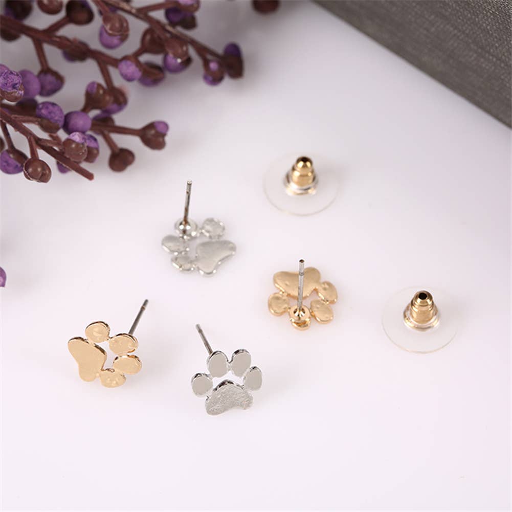 Mini Paw Print Stud Earrings