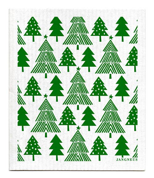 Swedish Dishcloth - Christmas Forest - Green