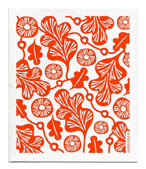 Swedish Dishcloth - Oak Leaf - Orange