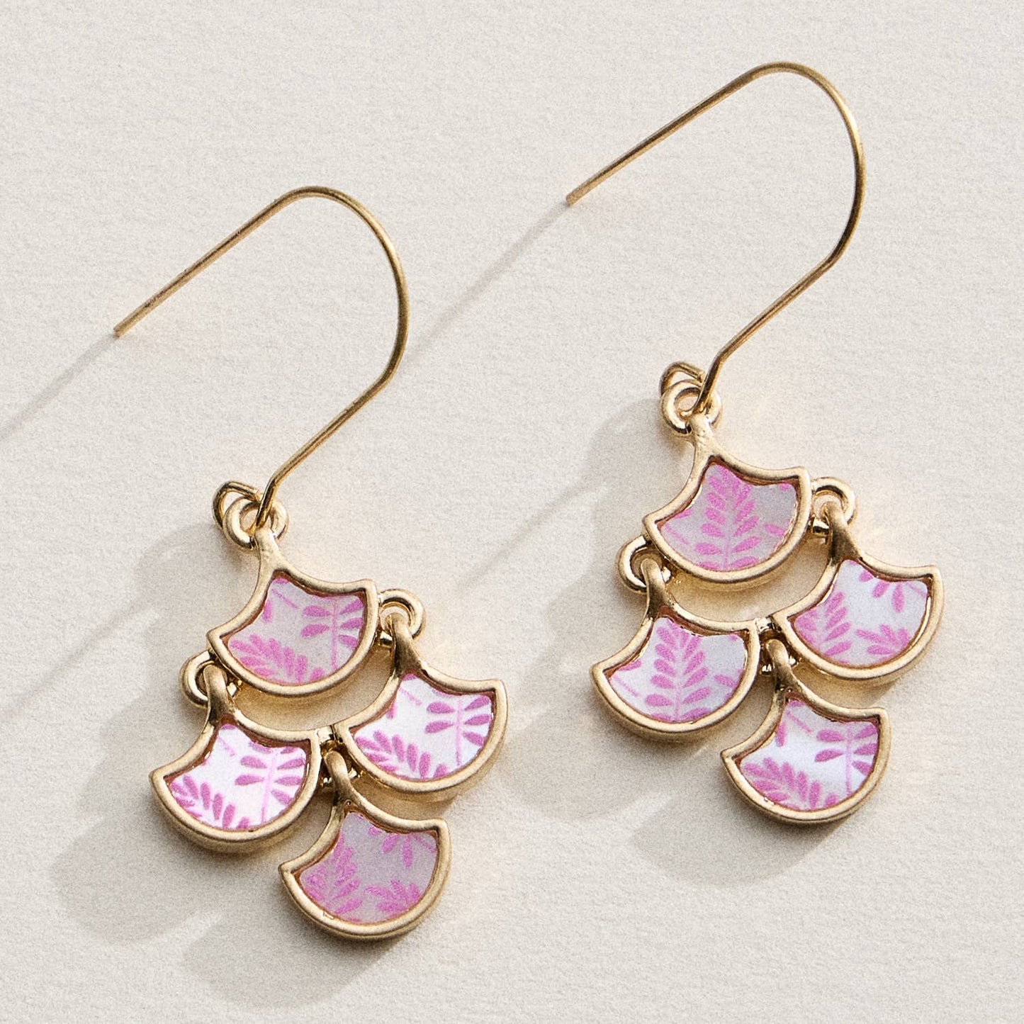 Boho-Chic Gold and Blue Mother of Pearl Drop Earrings