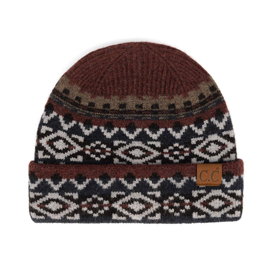 CC Cuffed Popular Pattern Beanie