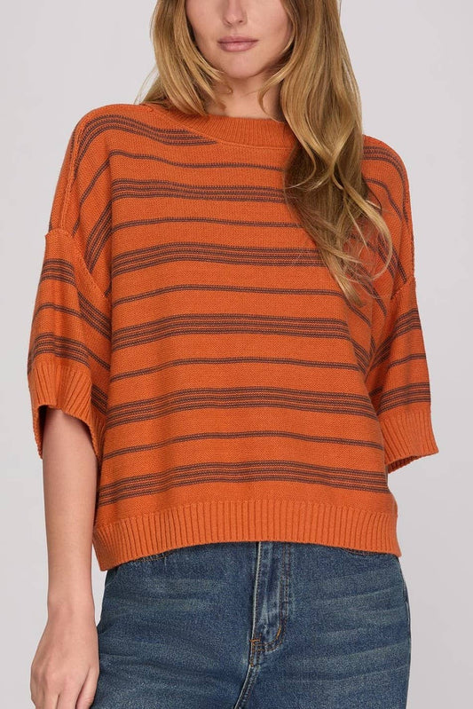 Striped Knit Sweater Top