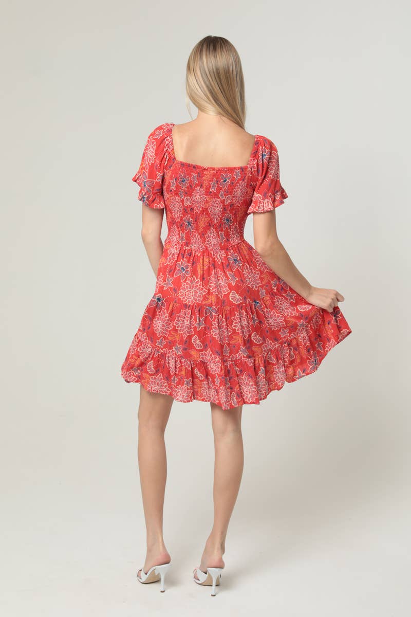 V NECK TWIST FRONT DRESS