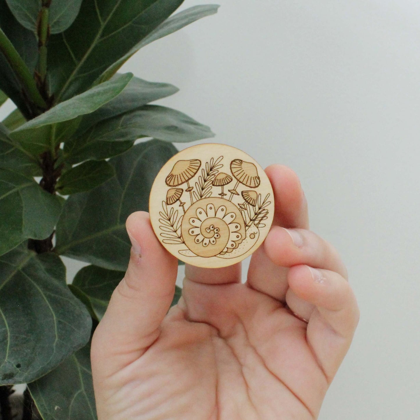 Wood Snail Needle Minder, Nature Themed Sewer's Gift