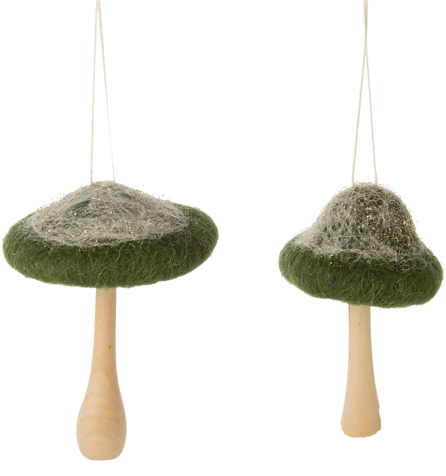 Felt Top Mushroom Ornament with Wood Base