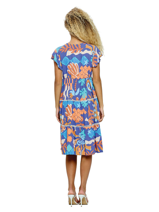 Boho Floral Ruffled Dress