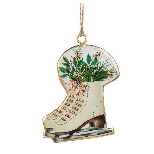 Ladies Skates Metal Ornament