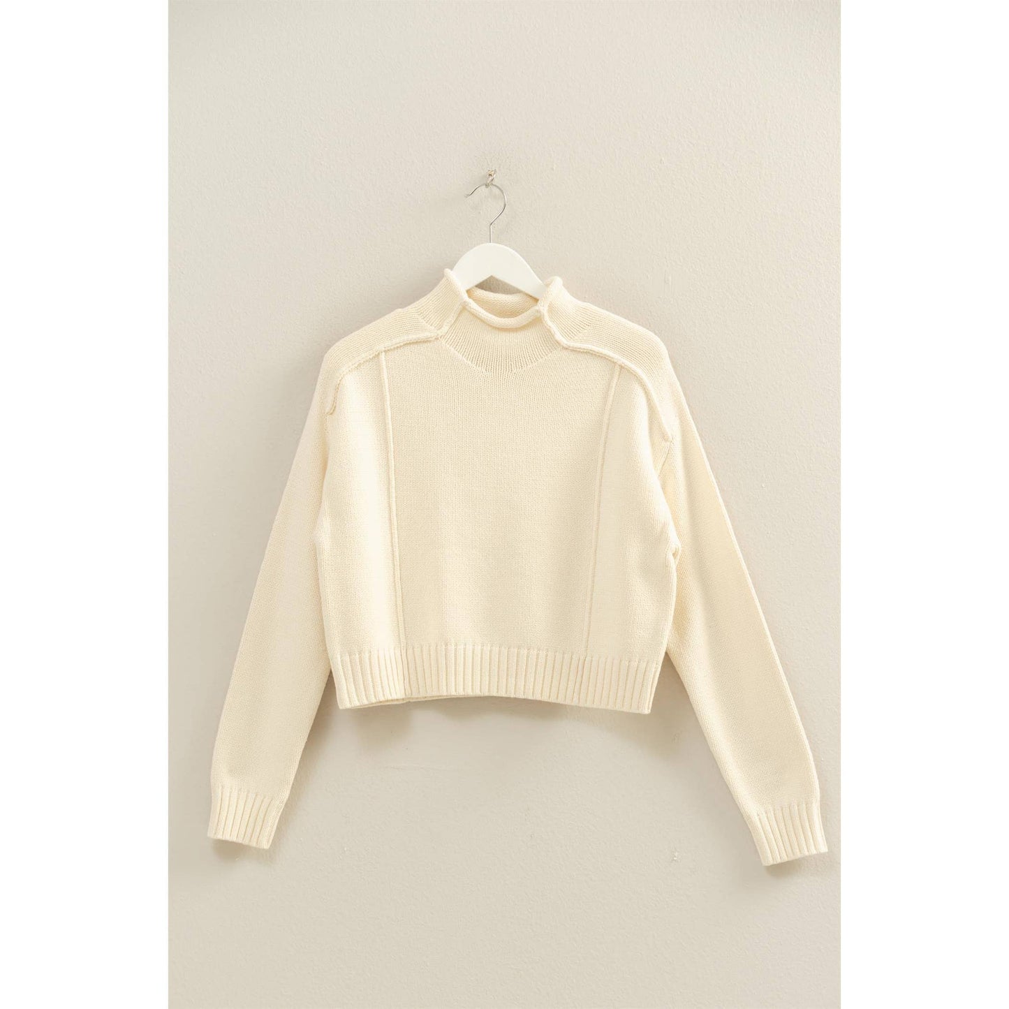 Mock Neck Ribbed Sweater