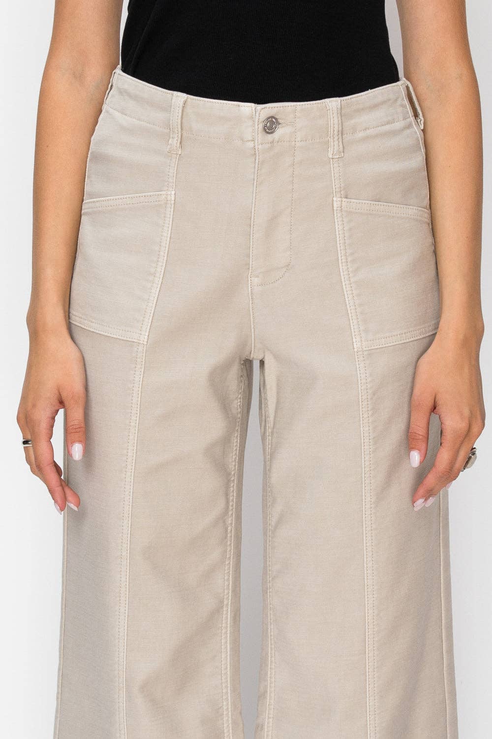 TUMMY CONTROL HIGH RISE  SLIM CROP PALAZZO JEANS