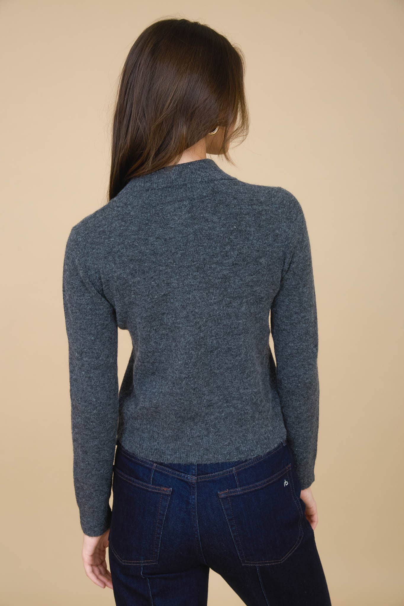 COLLARED BUTTON DOWN LONG SLEEVE KNIT CARDIGAN