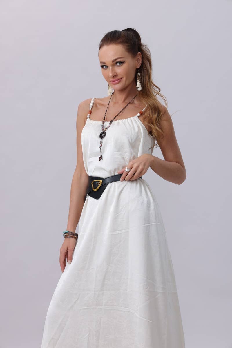 Asymmetrical Buckle Wide Waist Belt