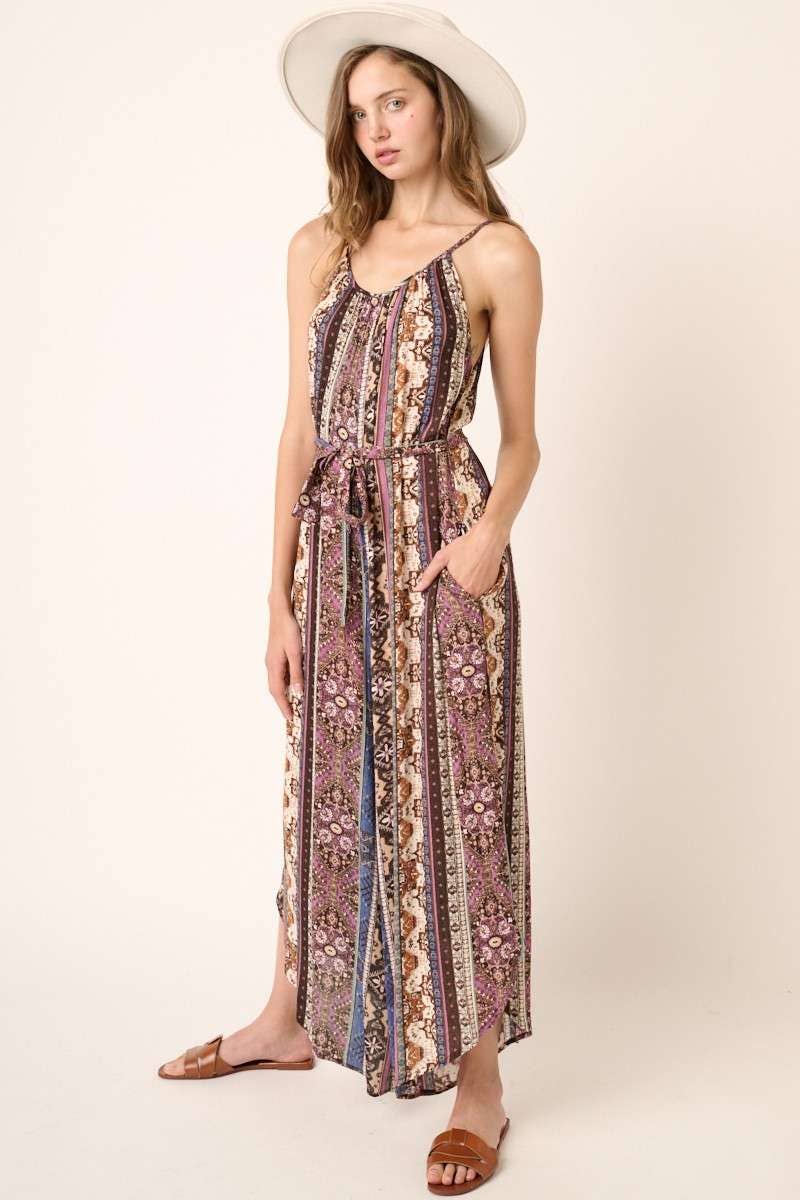 AZTEC PRINT WIDE LEG JUMPSUIT