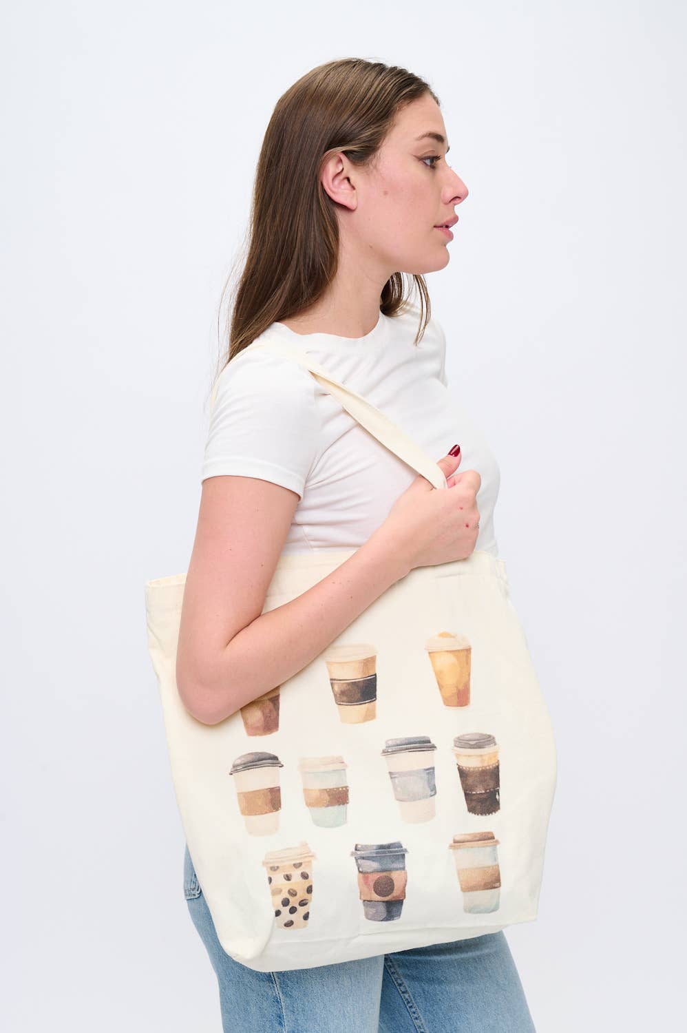 COFFEE CUPS PRINT TOTE BAGS