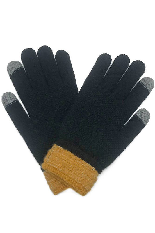 Textured Knit Touch Screen Gloves