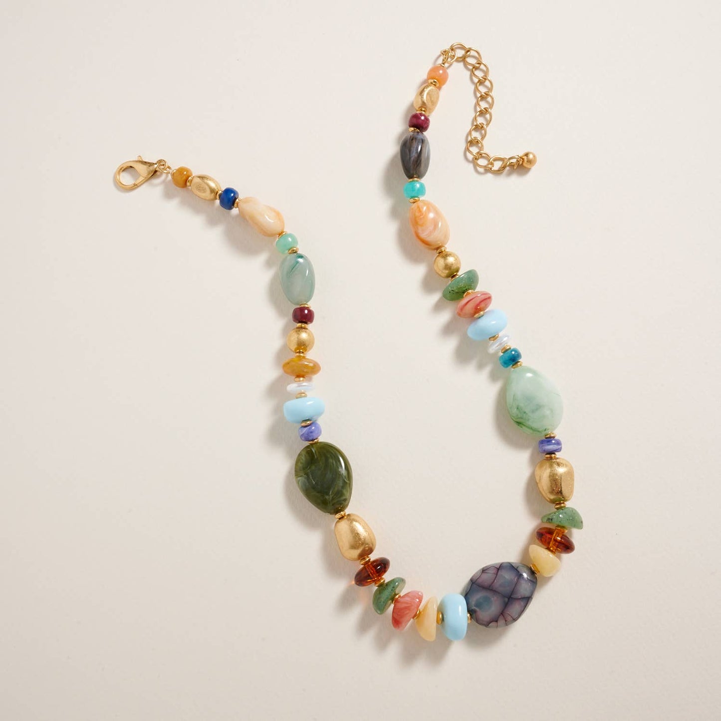18 Inch Natural Mixed Marbled Ombre Necklace