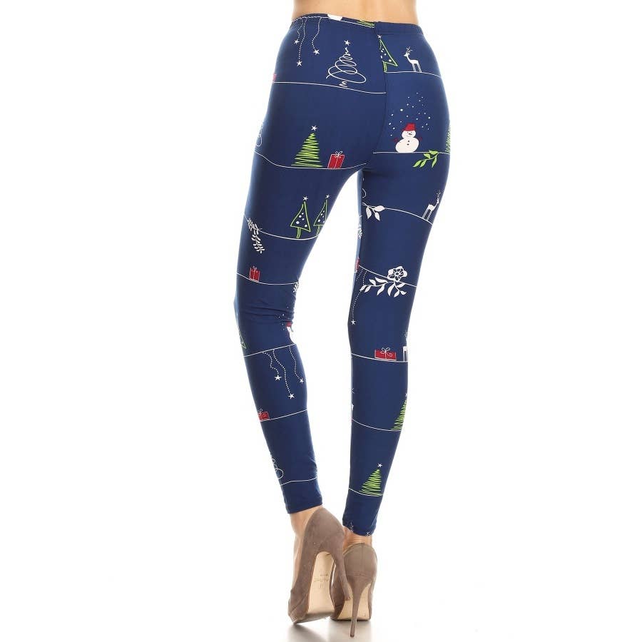 Buttery Soft High Waist Christmas Print Leggings