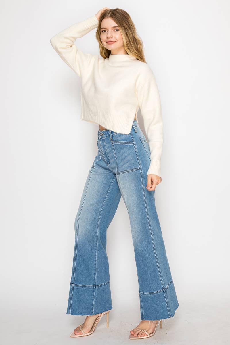 Tummy Control Slim Palazzo Jeans