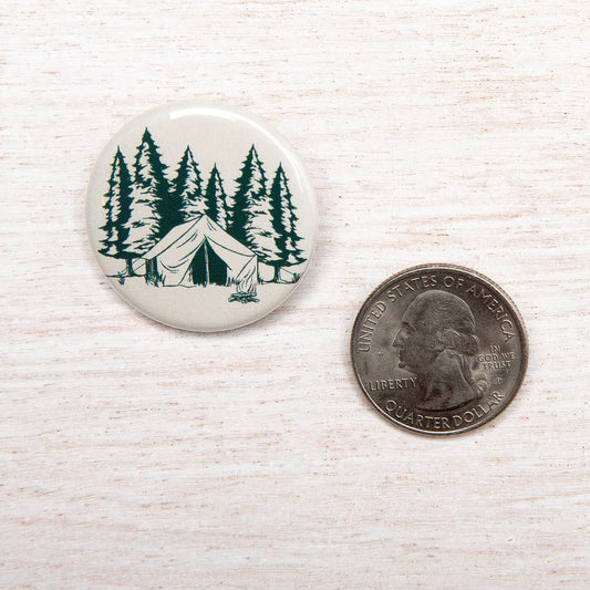 Camping Button Pin