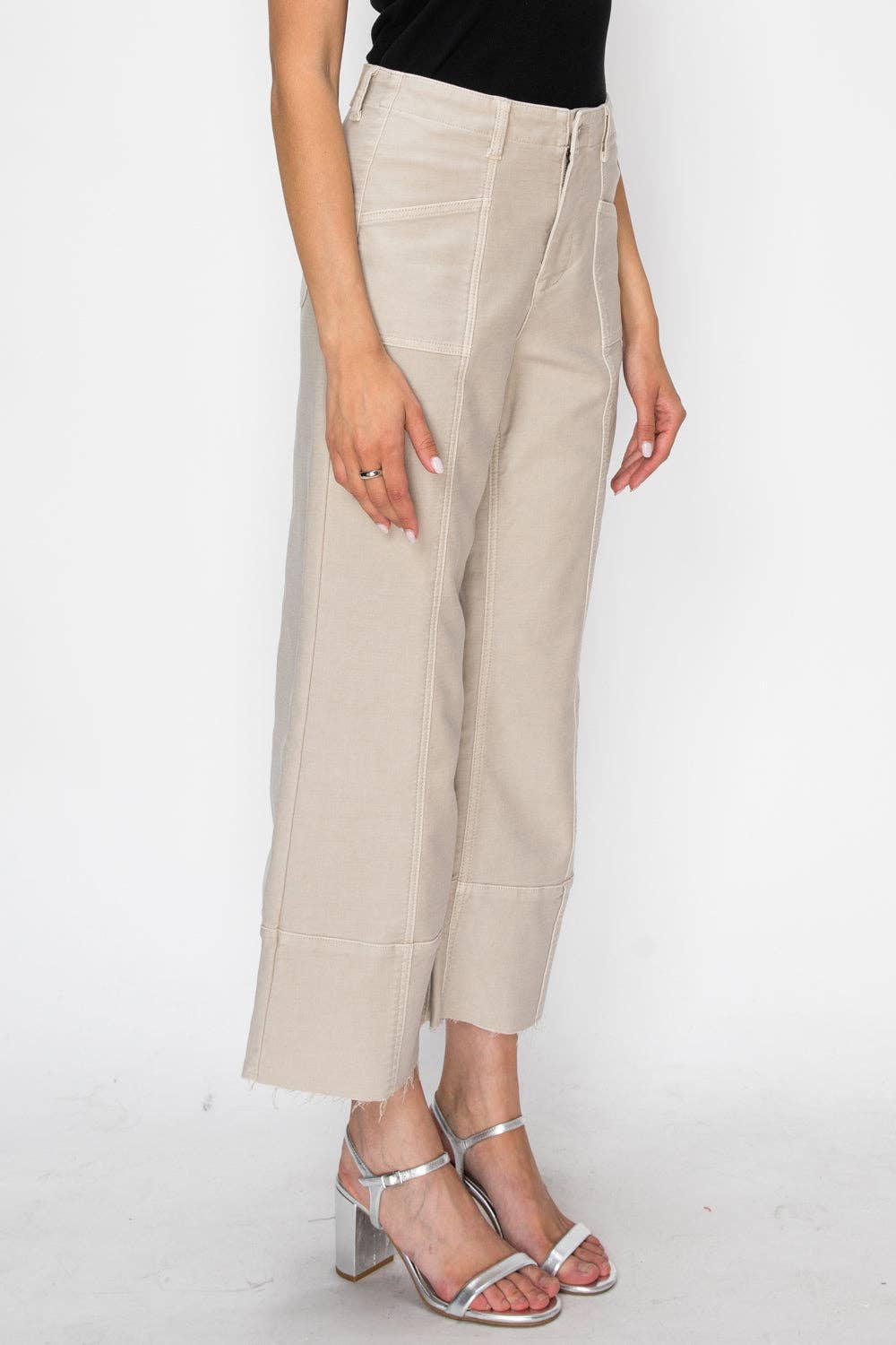 TUMMY CONTROL HIGH RISE  SLIM CROP PALAZZO JEANS