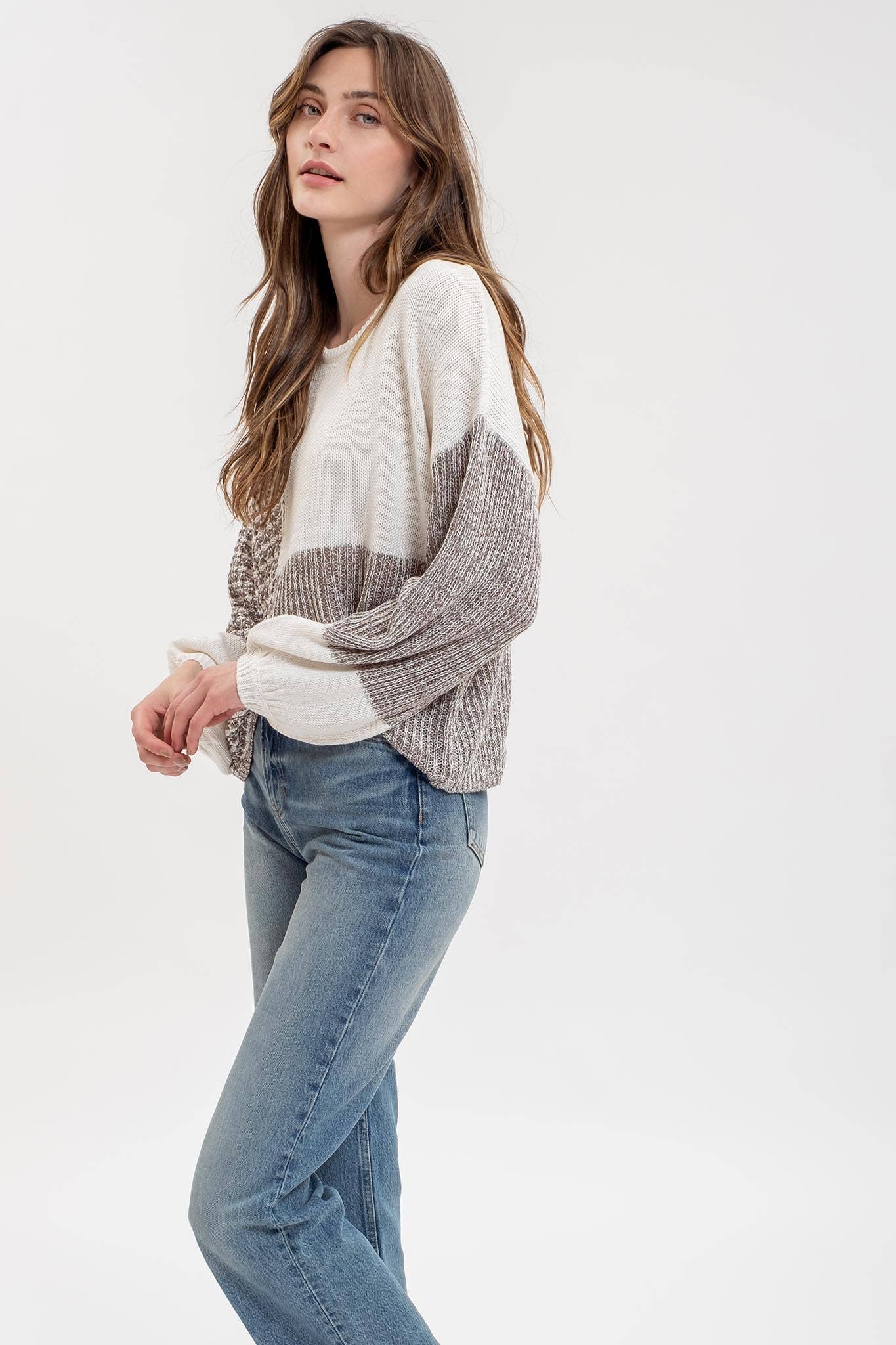 Slouchy Colorblock Sweater