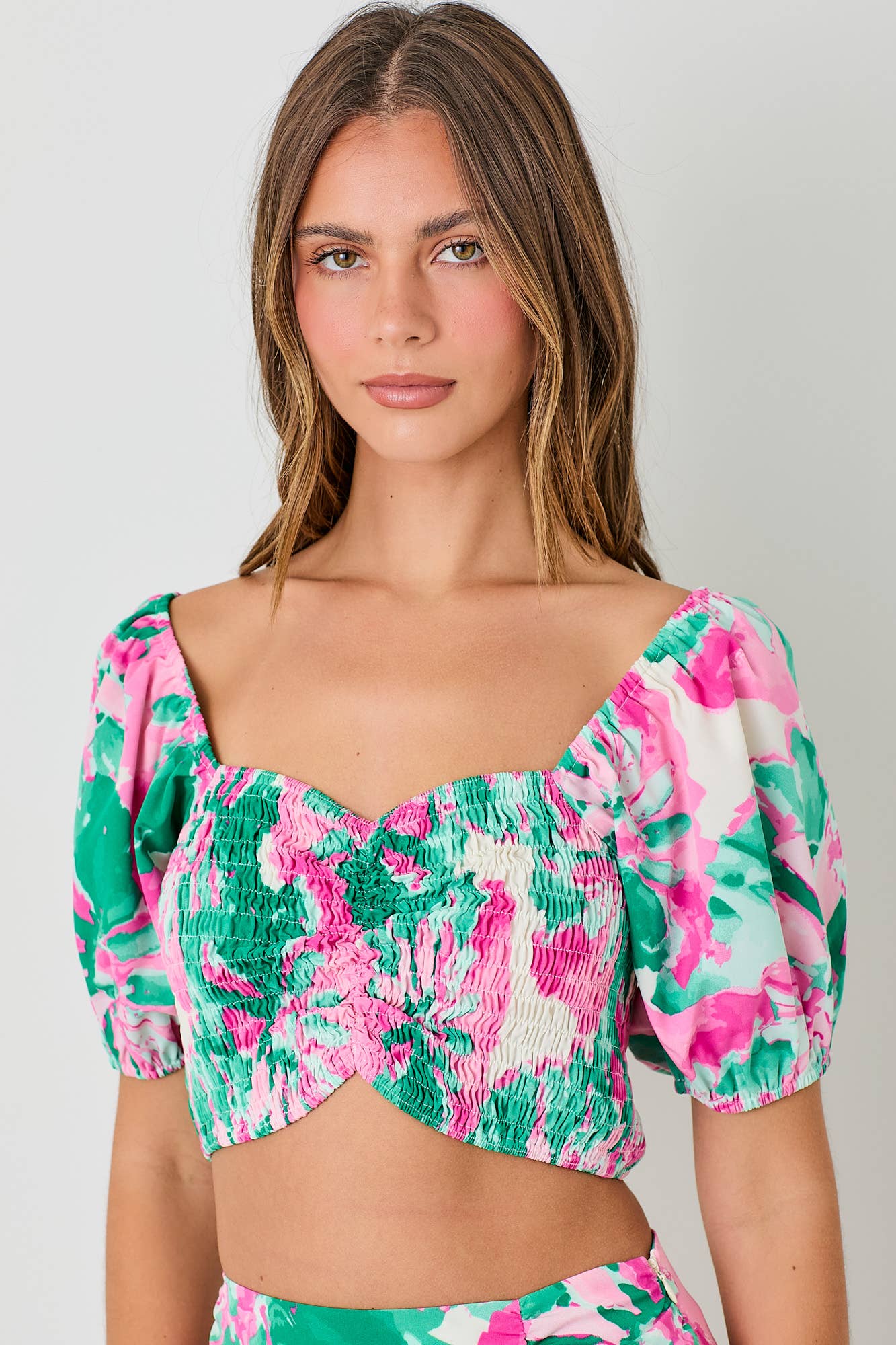 SMOCKED BUST TOP
