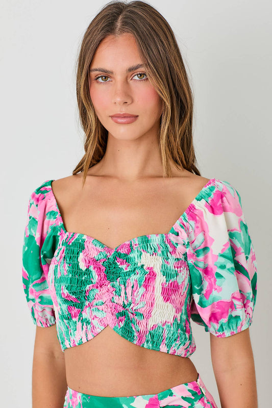 SMOCKED BUST TOP