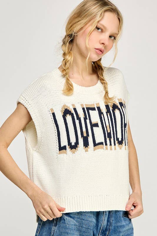 OVERSIZED KNIT LOVEMORE SWEATER VEST