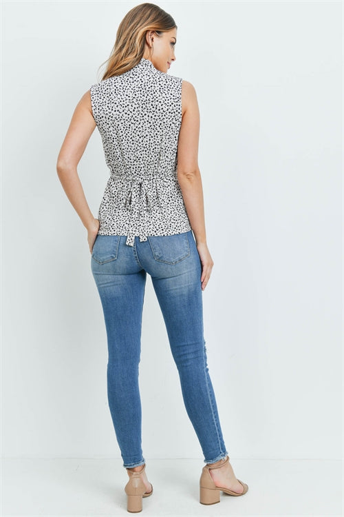 Animal Print Tie Back Top