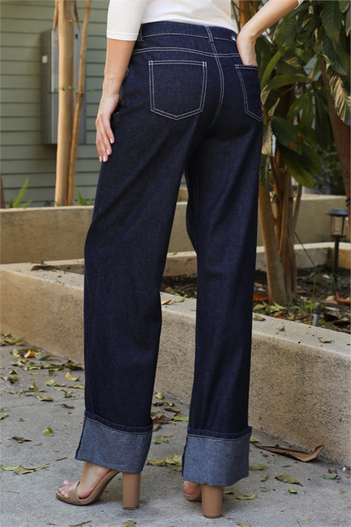 Indigo Trouser Jean w/Folded Cuff