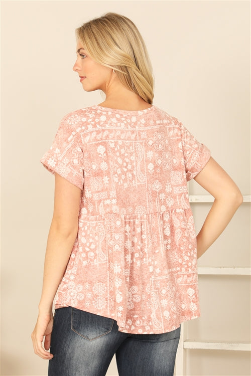 Bandana Print Casual Top