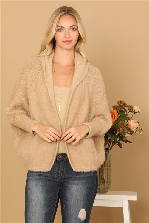 Fluffy Dolman Sleeve Cardigan