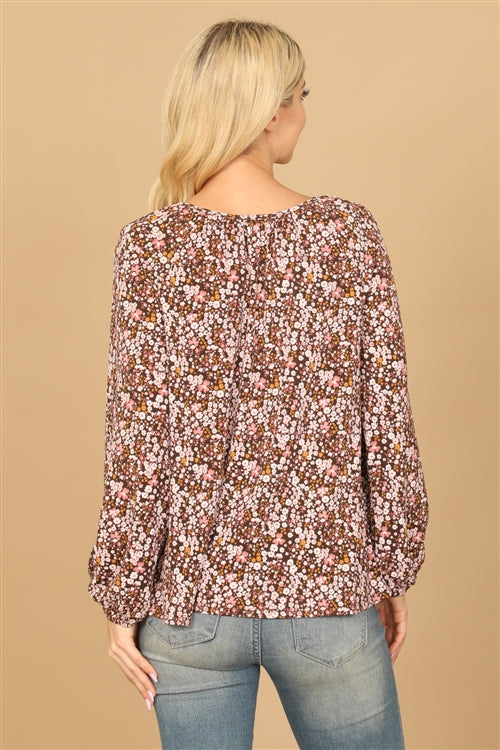 Ditsy Floral Long Sleeve Top