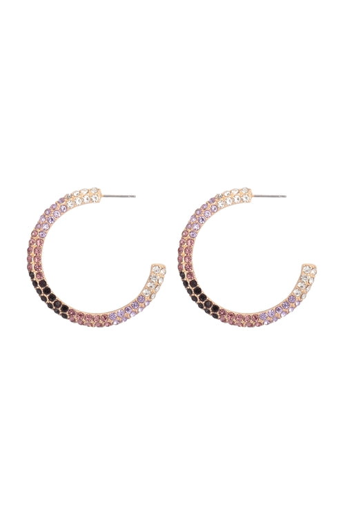 Colorful Pave Hoop Earrings