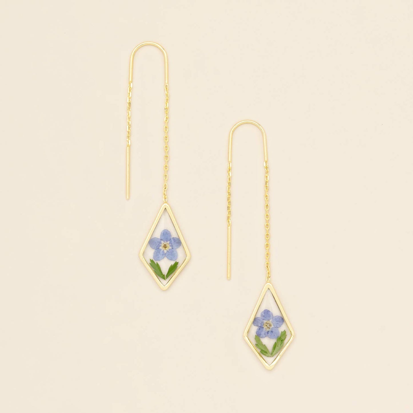 Pressed Flower Thread Earring