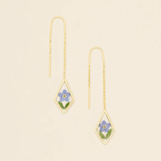Pressed Flower Thread Earring