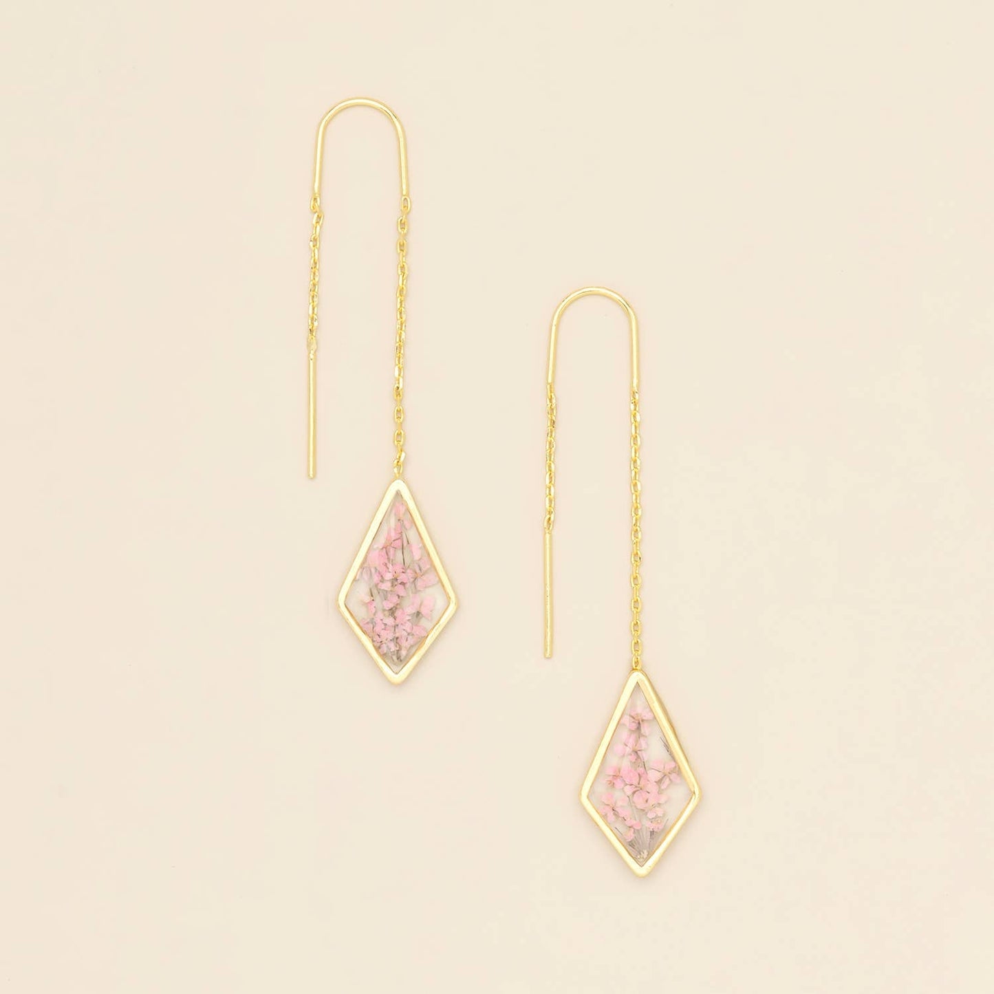 Pressed Flower Thread Earring