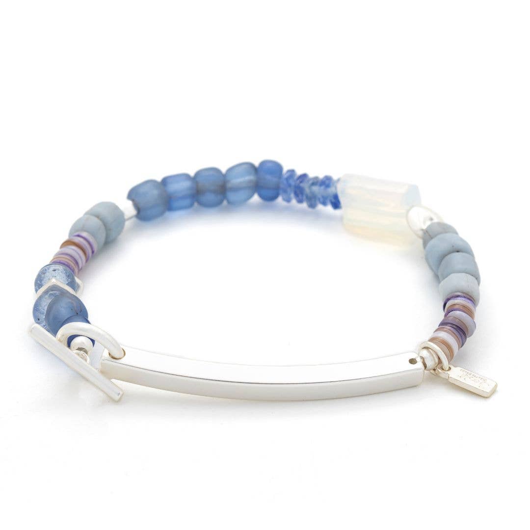 Hidden Message Bracelet - Boss B♥tch/Rose Quartz/Silver
