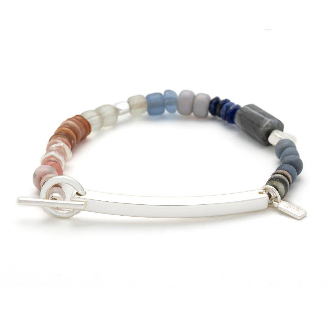 Hidden Message Bracelet - Boss B♥tch/Rose Quartz/Silver