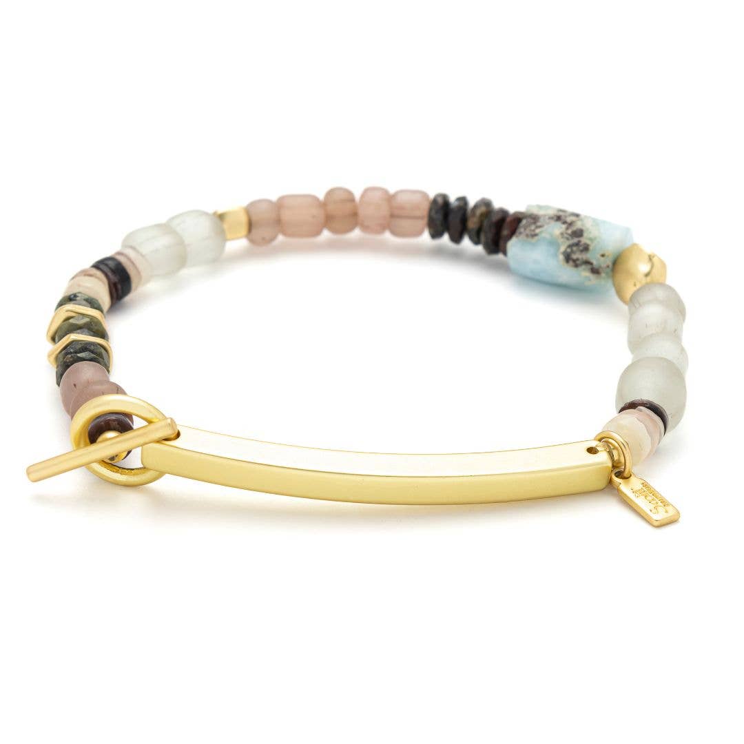Hidden Message Bracelet - Boss B♥tch/Rose Quartz/Silver