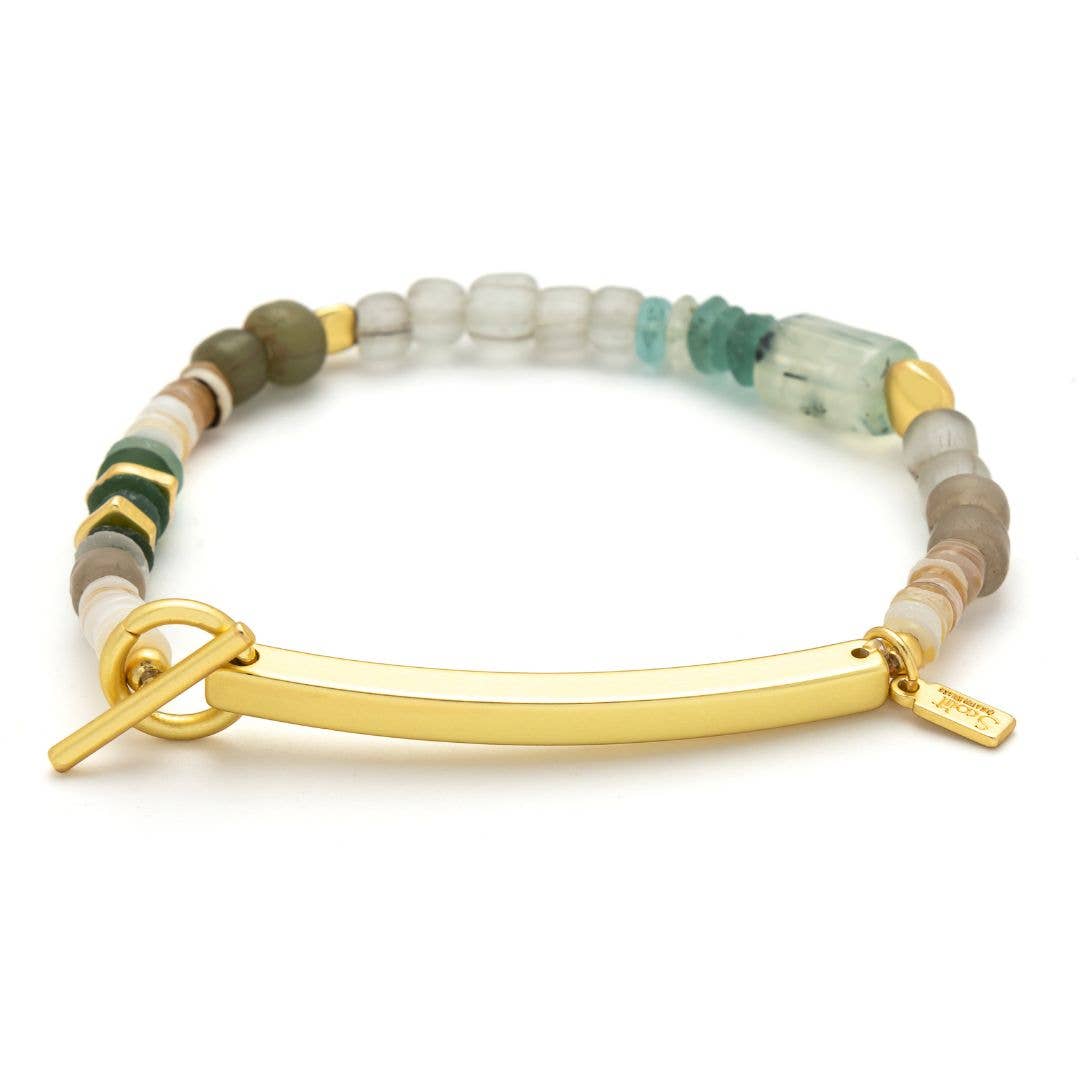 Hidden Message Bracelet - Boss B♥tch/Rose Quartz/Silver