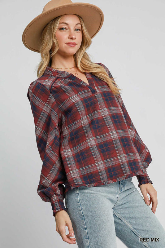 Plaid Blouse