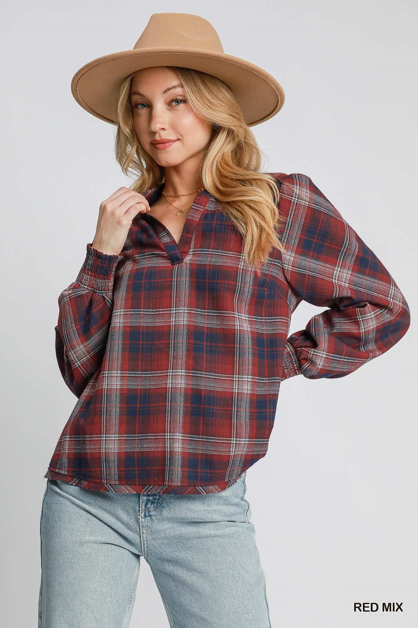 Plaid Blouse