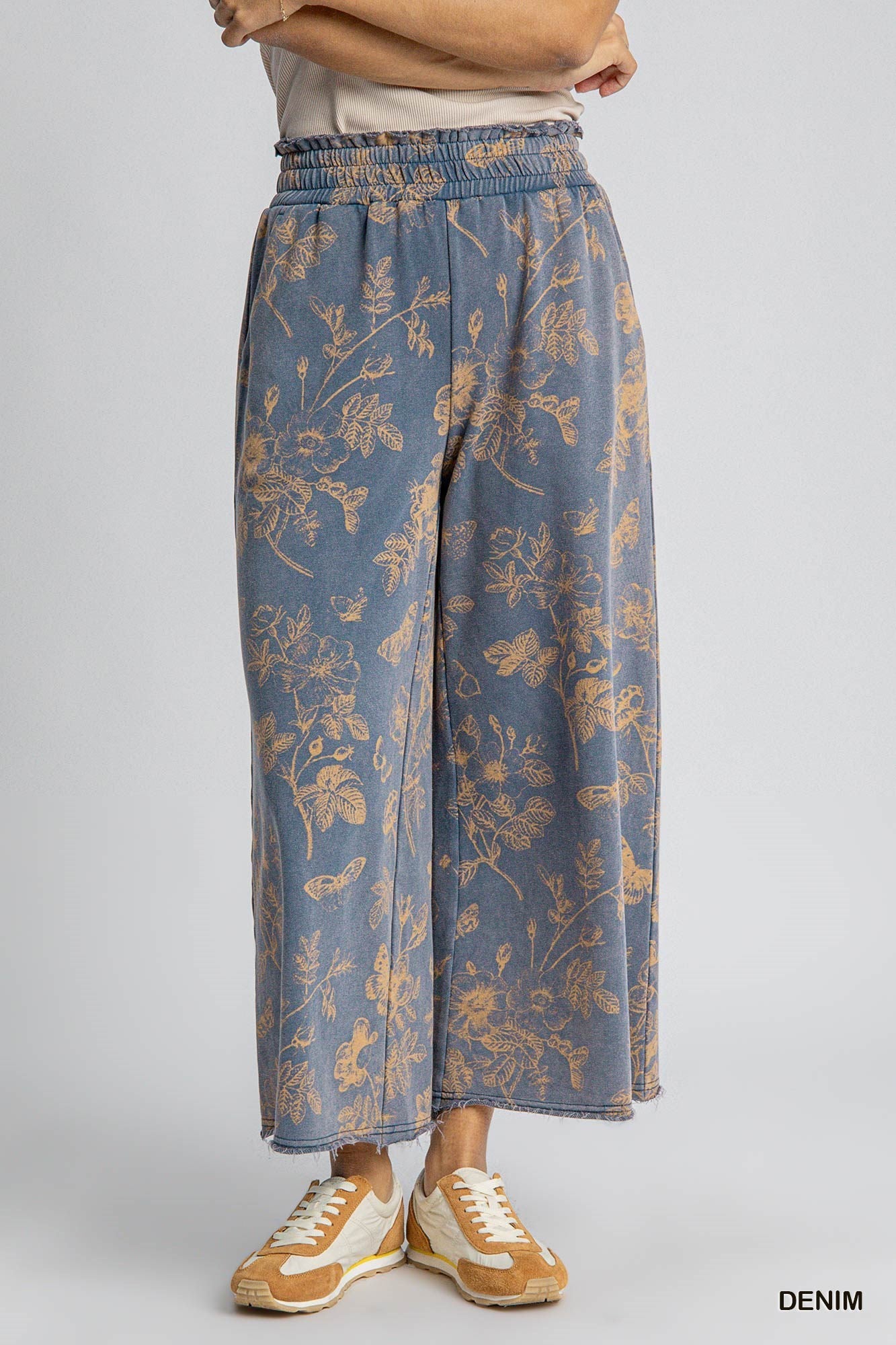 Cotton Blend Printed Pants