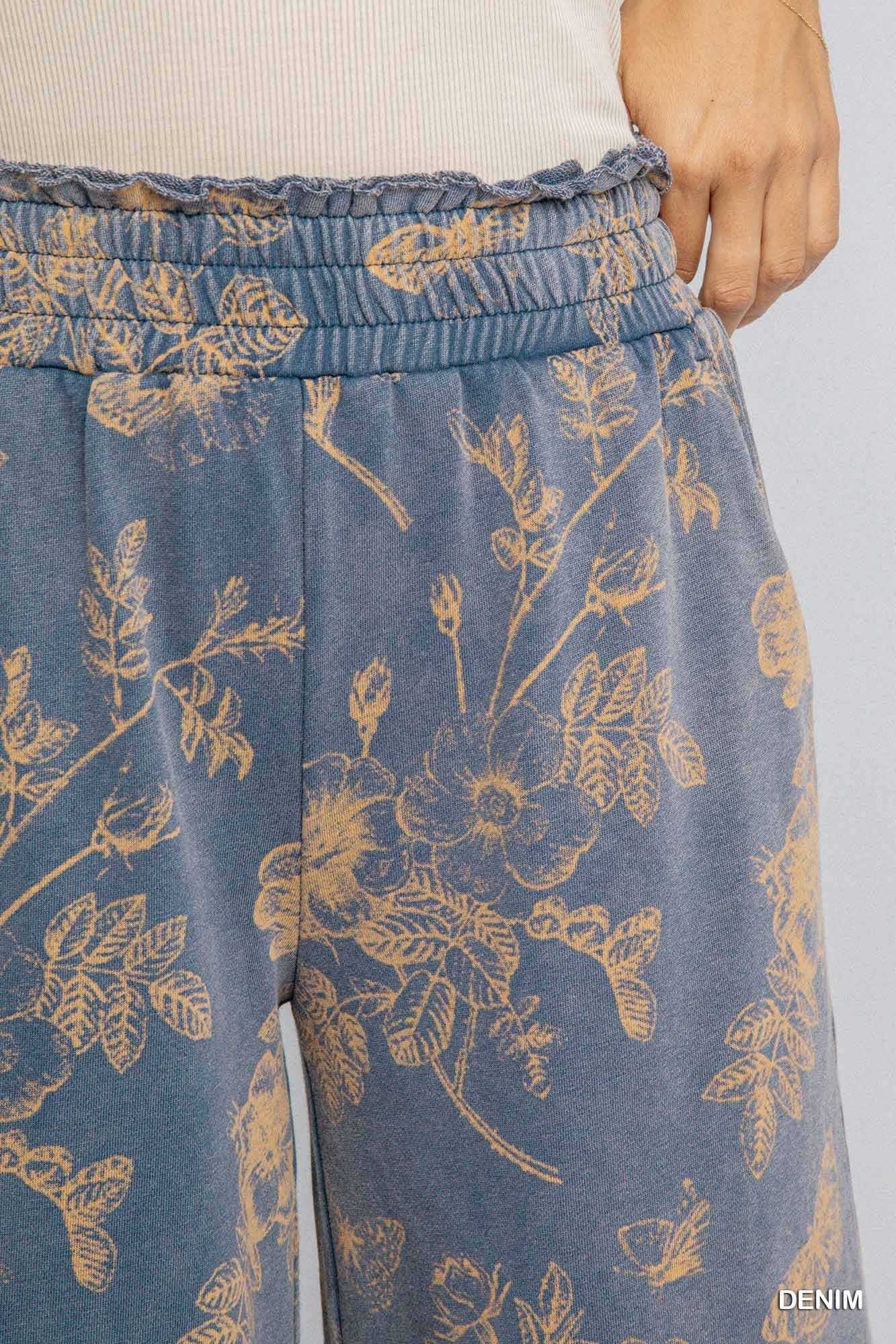 Cotton Blend Printed Pants