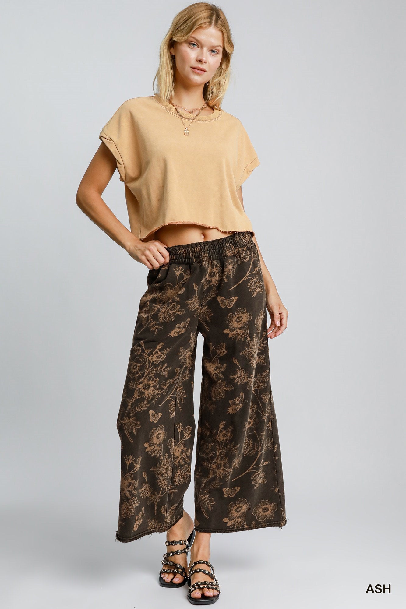 Cotton Blend Printed Pants