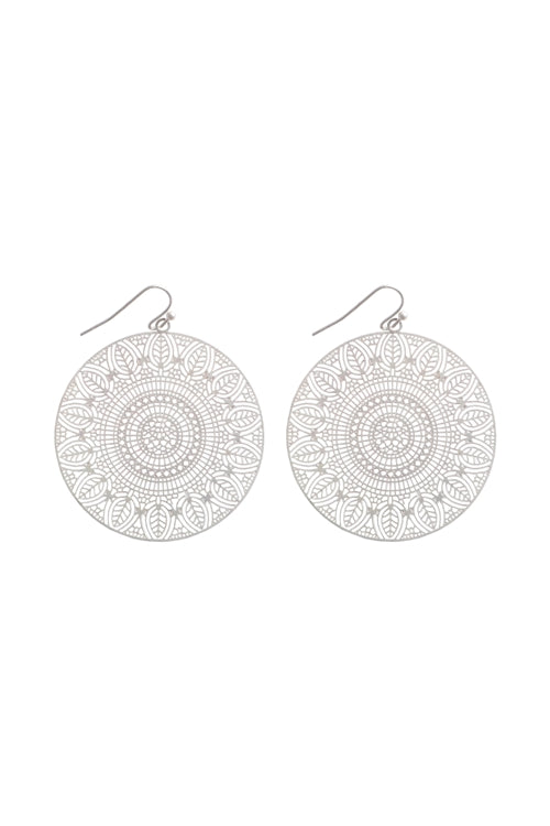 Mandala Filigree Circle Earrings