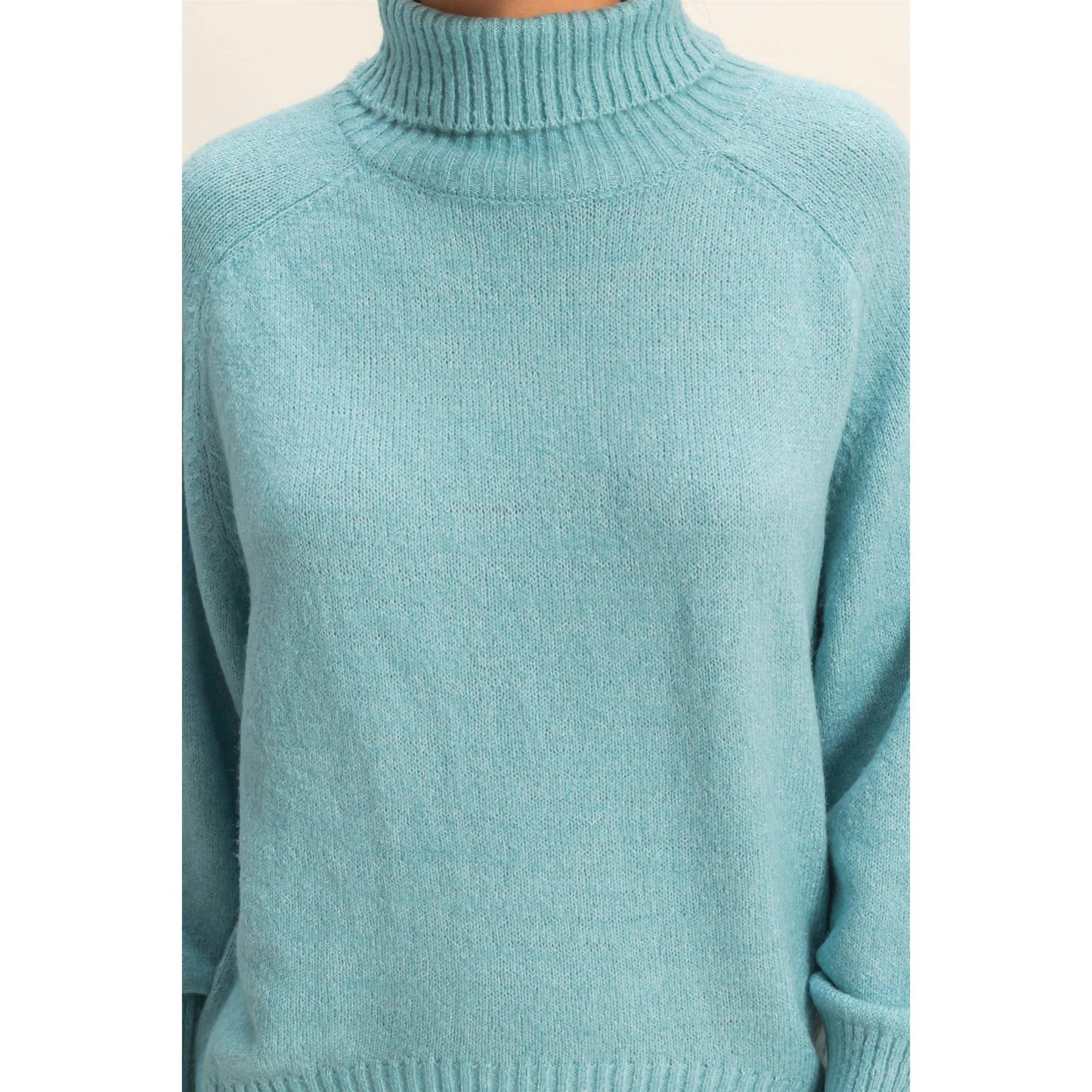 Oversized High Low Turtleneck Sweater