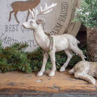 13" STANDING DEER WITH WREATH