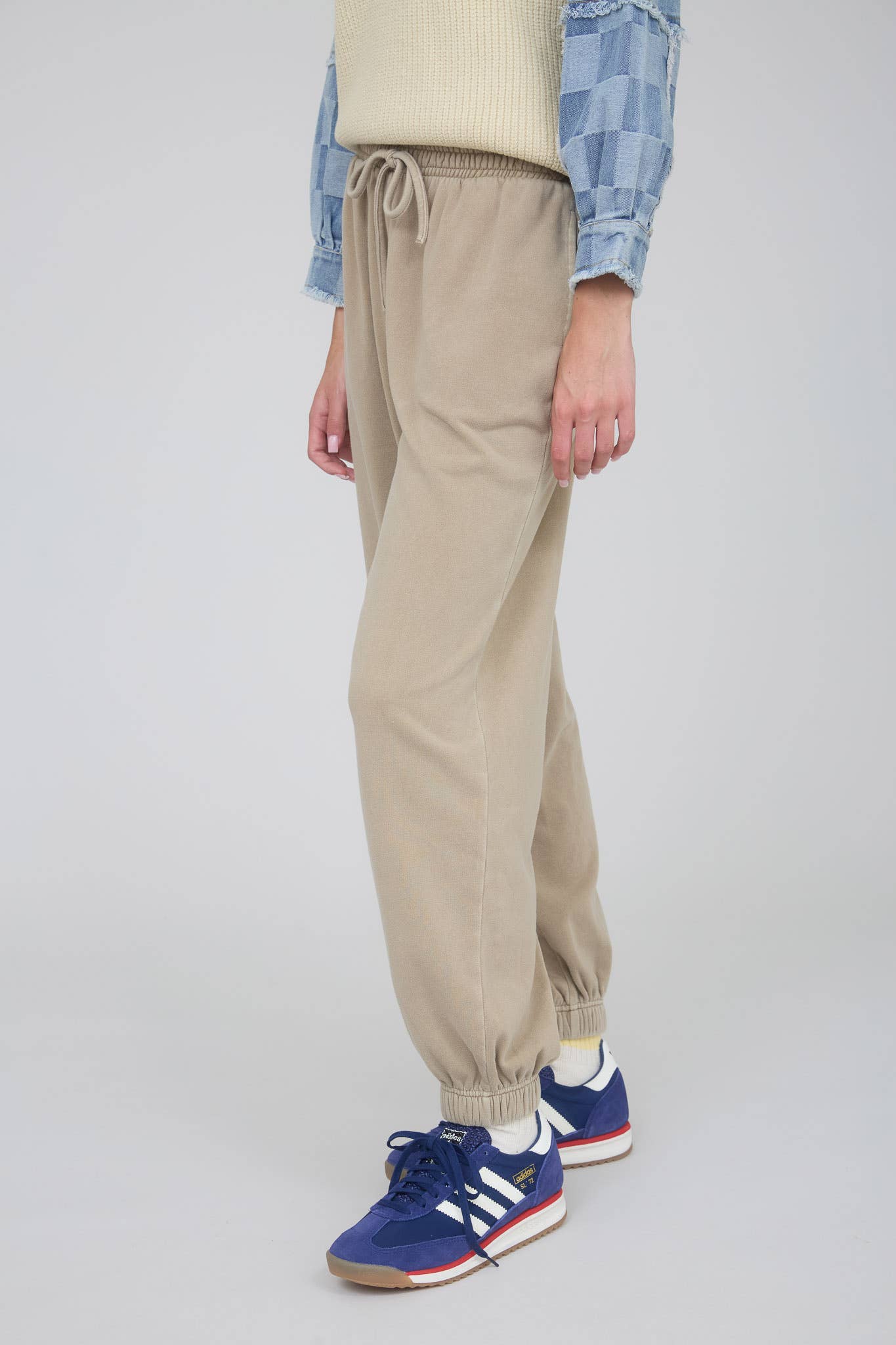 WASHED DRAWSTRING WAIST JOGGERS